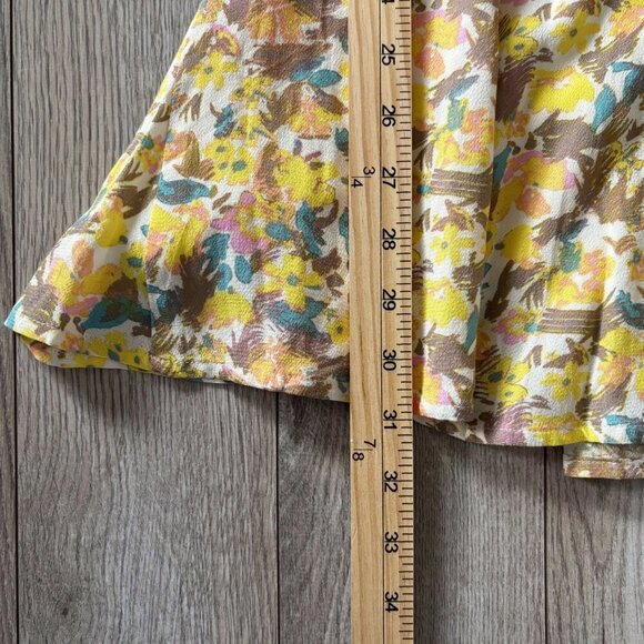 Free People Forget Me Not Yellow Mini Dress Womens Size 0 Floral Boho - Picture 11 of 15